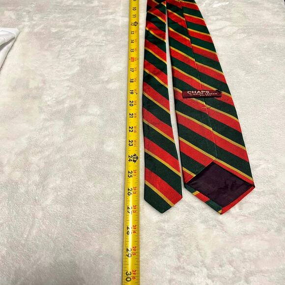 Vtg 70s 80s Ralph Lauren Chaps Silk Tie 54"x3" Diagonal Stripe Crazy Color Combo - Picture 6 of 7
